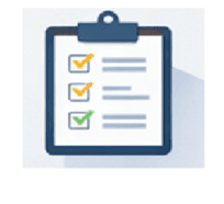 Checklist clipboard with items ticked off